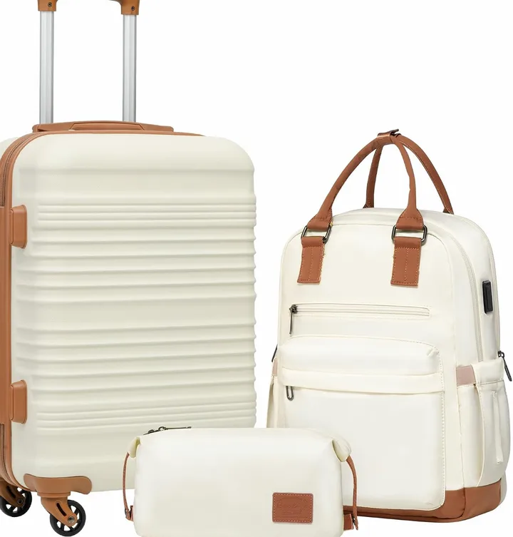 Coolife 3-Piece Luggage Set with Spinner Wheels - lightweight luggage sets